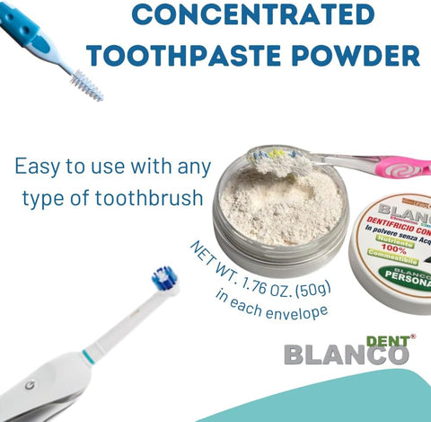 Blancodent Kit -Powder Toothpaste Fluoride Free, Natural Teeth Whitening and Alkalizing Toothpaste for White Teeth and Healthy Gums