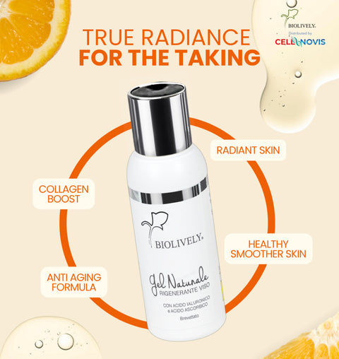 Natural Regenerating Face Gel - BIOLIVELY-with Hyaluronic Acid and Ascorbic Acid