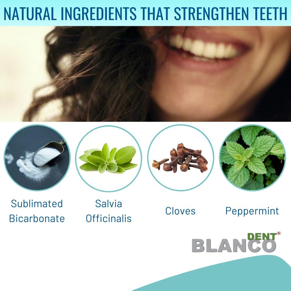 Blancodent Kit -Powder Toothpaste Fluoride Free, Natural Teeth Whitening and Alkalizing Toothpaste for White Teeth and Healthy Gums