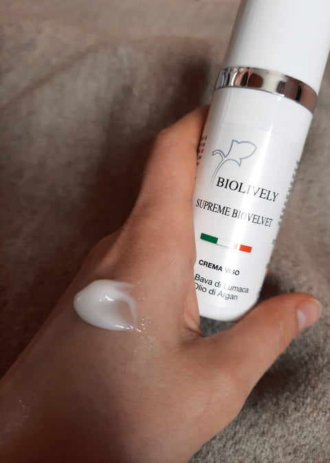 SUPREME BIOVELVET Snail Mucin and Argan Oil Cream - Anti-Wrinkle & Anti-Aging Properties - for Face, Neck & Eye Contour
